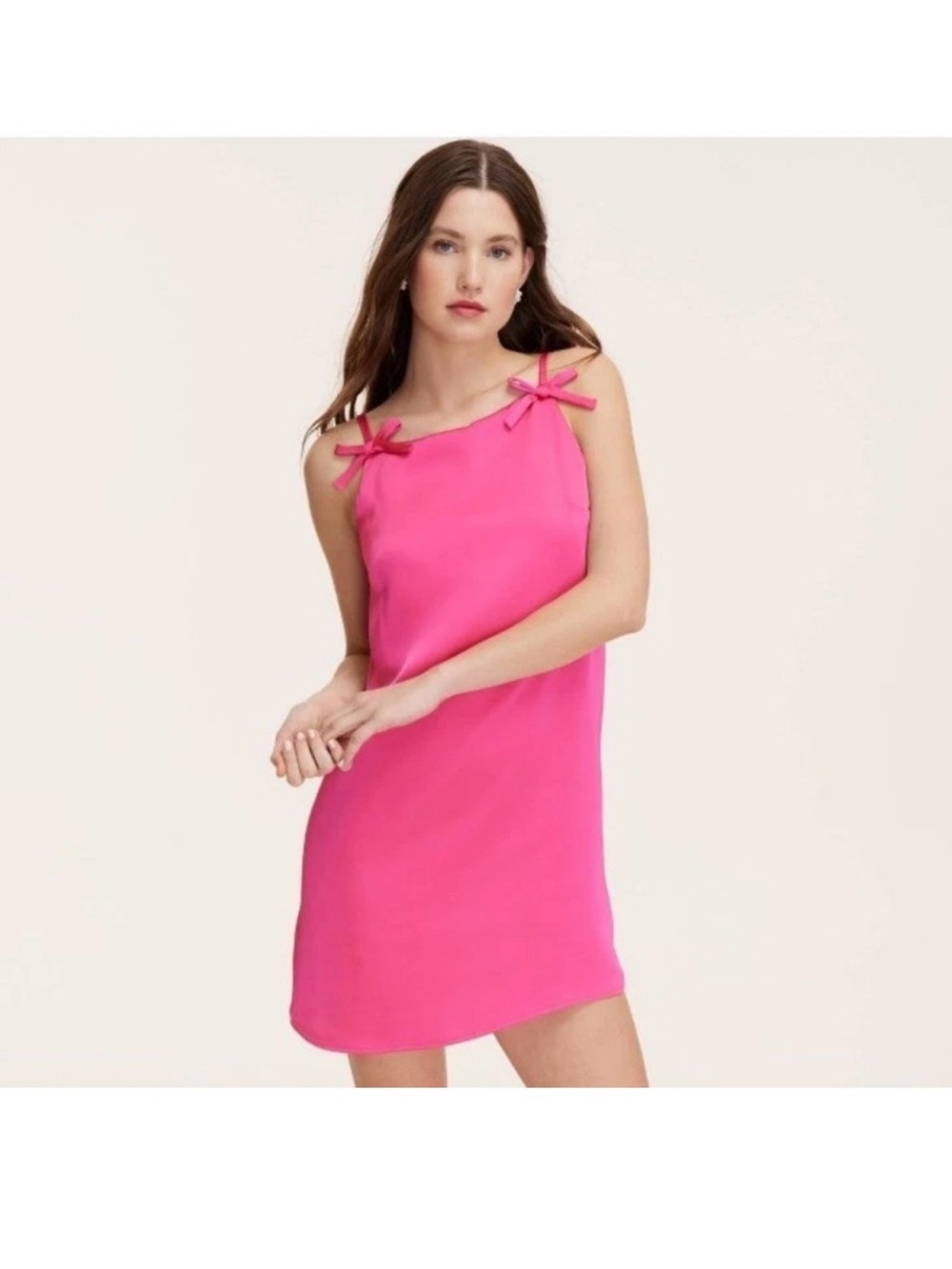 Kate Spade x Target 90s Hot Pink Shift Dress Bow Mini Tank Size M